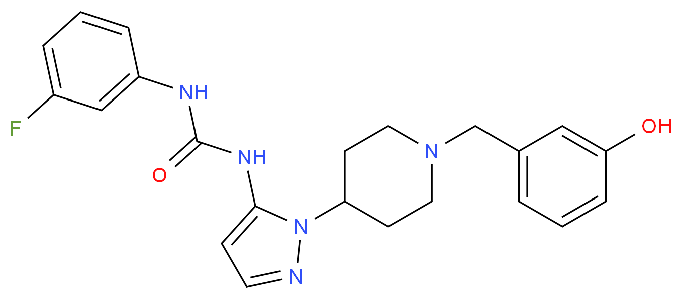 N-(3-fluorophenyl)-N'-{1-[1-(3-hydroxybenzyl)-4-piperidinyl]-1H-pyrazol-5-yl}urea_Molecular_structure_CAS_)