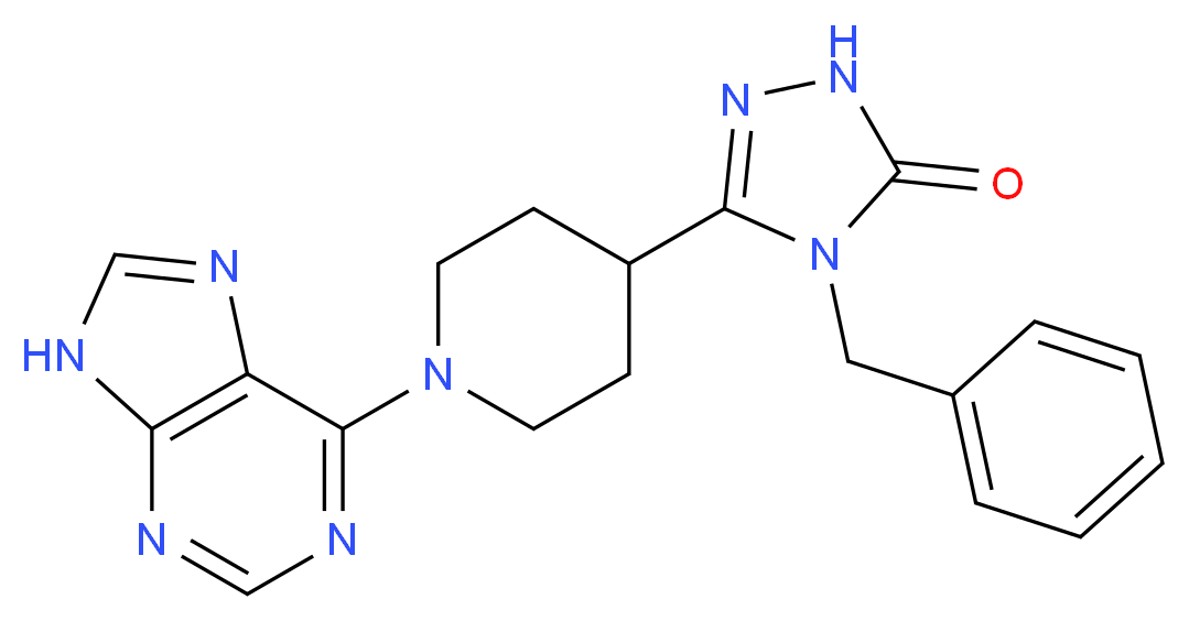 4-benzyl-5-[1-(9H-purin-6-yl)piperidin-4-yl]-2,4-dihydro-3H-1,2,4-triazol-3-one_Molecular_structure_CAS_)