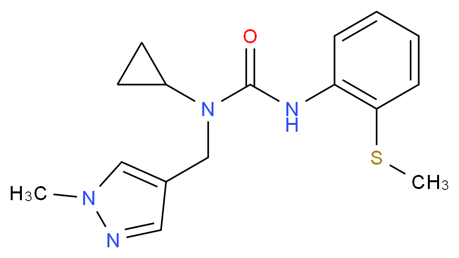 N-cyclopropyl-N-[(1-methyl-1H-pyrazol-4-yl)methyl]-N'-[2-(methylthio)phenyl]urea_Molecular_structure_CAS_)