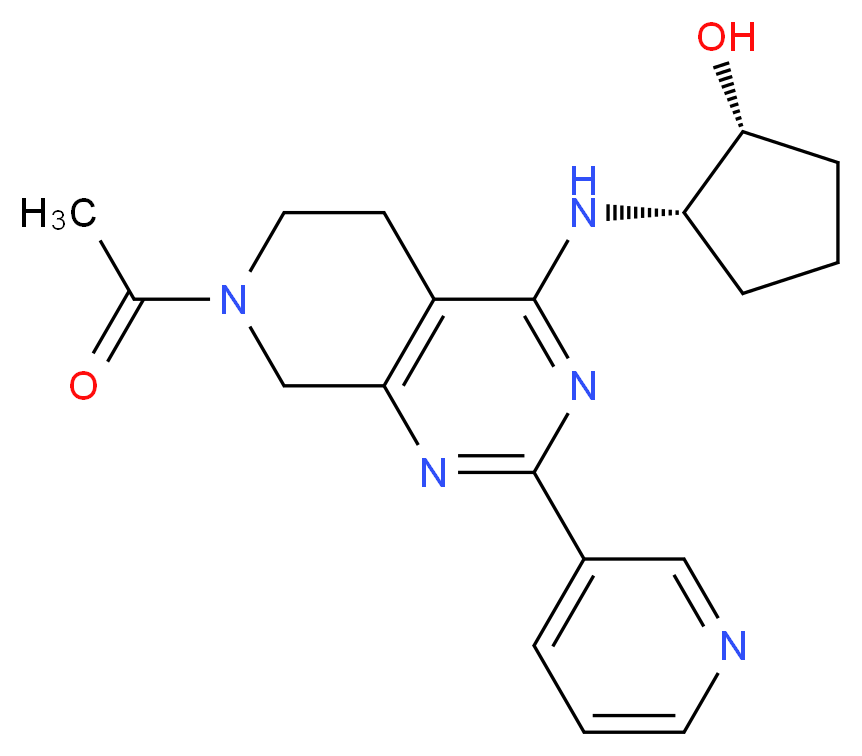 (1R,2S)-2-[(7-acetyl-2-pyridin-3-yl-5,6,7,8-tetrahydropyrido[3,4-d]pyrimidin-4-yl)amino]cyclopentanol_Molecular_structure_CAS_)