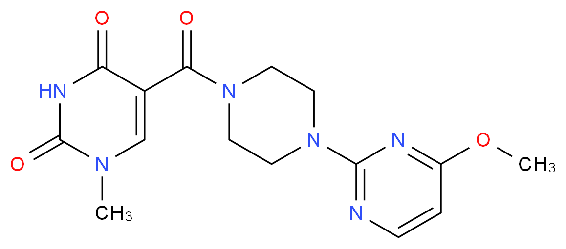 5-{[4-(4-methoxypyrimidin-2-yl)piperazin-1-yl]carbonyl}-1-methylpyrimidine-2,4(1H,3H)-dione_Molecular_structure_CAS_)