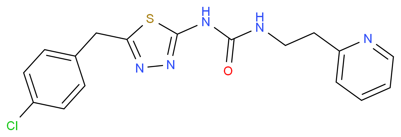 N-[5-(4-chlorobenzyl)-1,3,4-thiadiazol-2-yl]-N'-(2-pyridin-2-ylethyl)urea_Molecular_structure_CAS_)