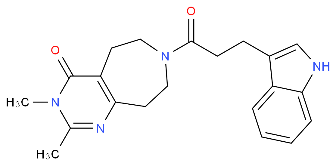 7-[3-(1H-indol-3-yl)propanoyl]-2,3-dimethyl-3,5,6,7,8,9-hexahydro-4H-pyrimido[4,5-d]azepin-4-one_Molecular_structure_CAS_)