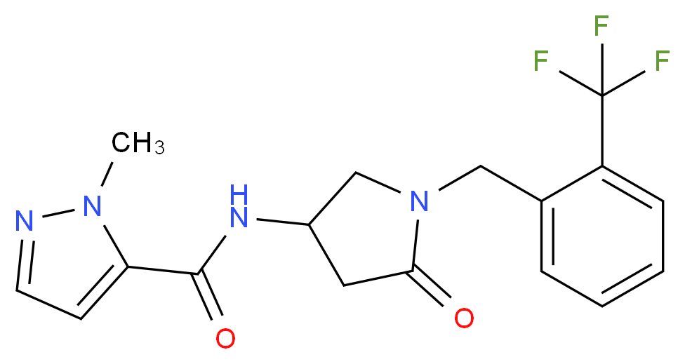 1-methyl-N-{5-oxo-1-[2-(trifluoromethyl)benzyl]-3-pyrrolidinyl}-1H-pyrazole-5-carboxamide_Molecular_structure_CAS_)
