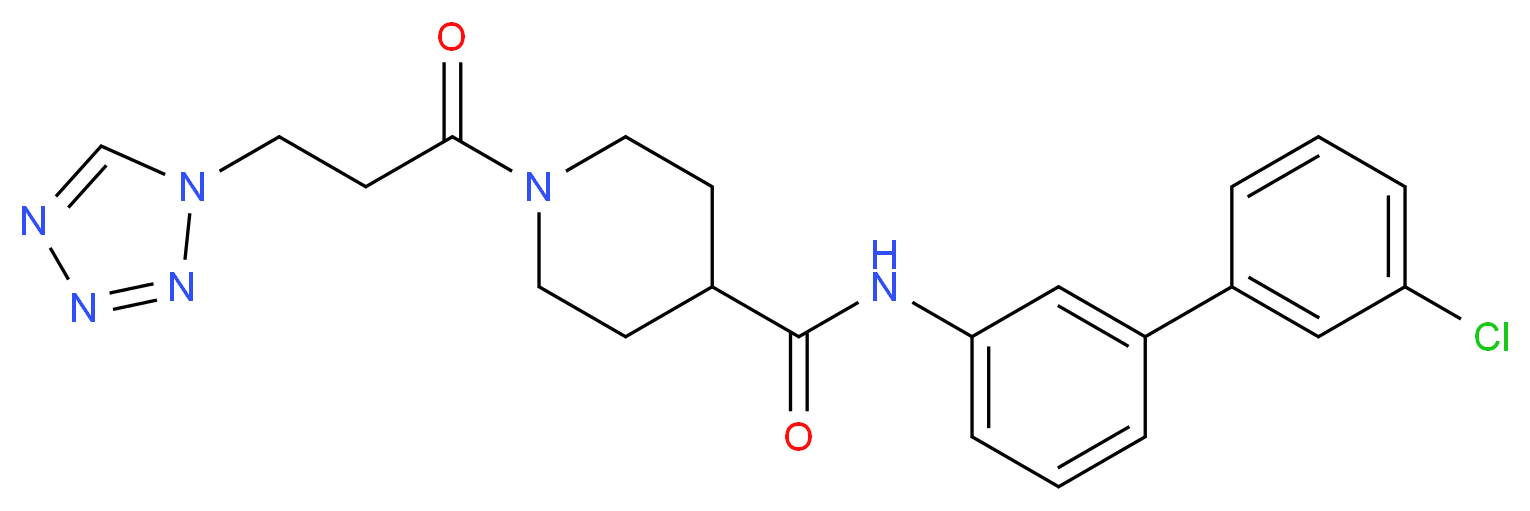 N-(3'-chloro-3-biphenylyl)-1-[3-(1H-tetrazol-1-yl)propanoyl]-4-piperidinecarboxamide_Molecular_structure_CAS_)