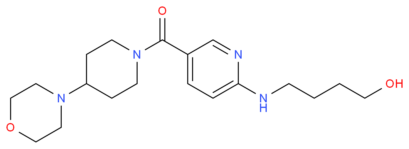 4-({5-[(4-morpholin-4-ylpiperidin-1-yl)carbonyl]pyridin-2-yl}amino)butan-1-ol_Molecular_structure_CAS_)