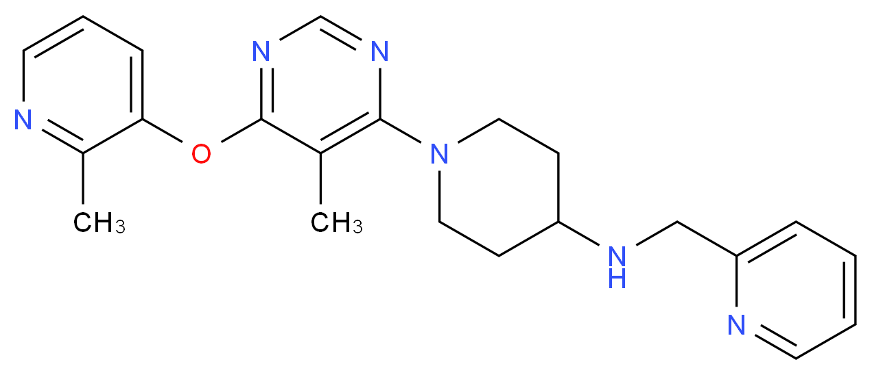 1-{5-methyl-6-[(2-methylpyridin-3-yl)oxy]pyrimidin-4-yl}-N-(pyridin-2-ylmethyl)piperidin-4-amine_Molecular_structure_CAS_)