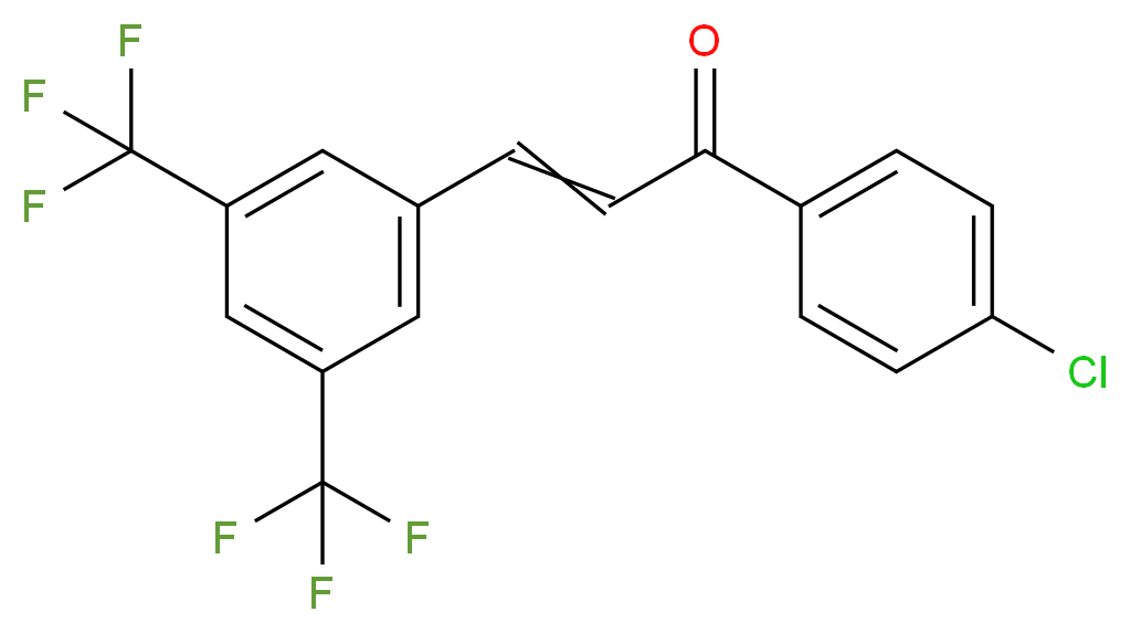1-(4-chlorophenyl)-3-[3,5-di(trifluoromethyl)phenyl]prop-2-en-1-one_Molecular_structure_CAS_)