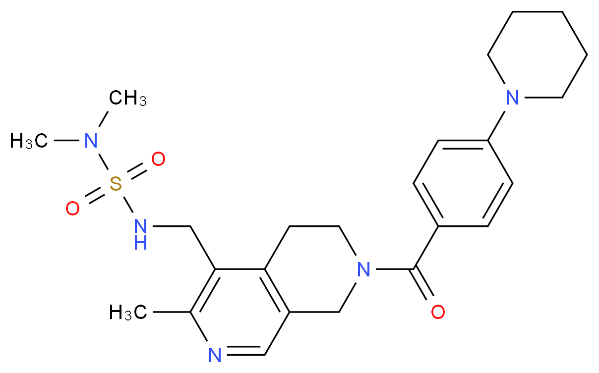 N,N-dimethyl-N'-({3-methyl-7-[4-(1-piperidinyl)benzoyl]-5,6,7,8-tetrahydro-2,7-naphthyridin-4-yl}methyl)sulfamide_Molecular_structure_CAS_)