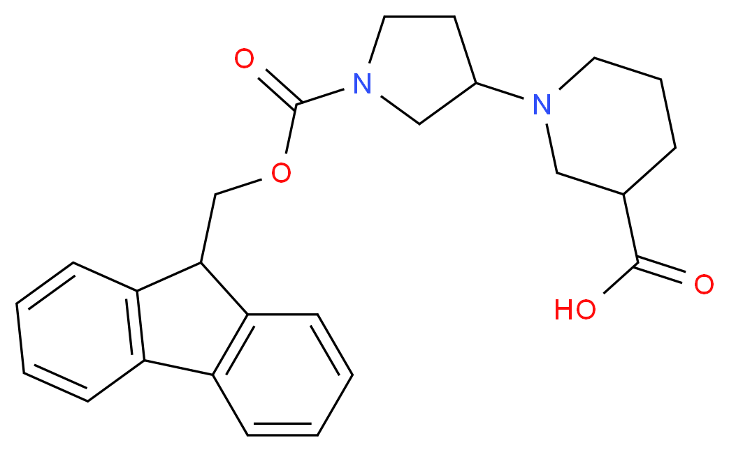 1-(1-(((9H-Fluoren-9-yl)methoxy)carbonyl)pyrrolidin-3-yl)-piperidine-3-carboxylic acid_Molecular_structure_CAS_1313738-82-7)