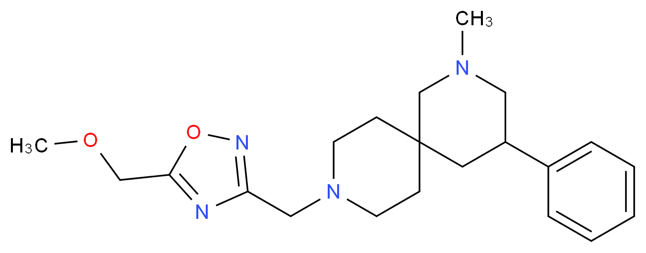 9-{[5-(methoxymethyl)-1,2,4-oxadiazol-3-yl]methyl}-2-methyl-4-phenyl-2,9-diazaspiro[5.5]undecane_Molecular_structure_CAS_)