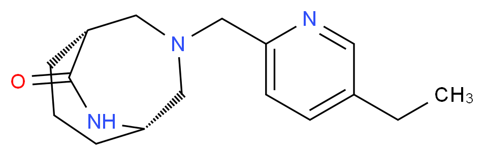 (1S*,5R*)-3-[(5-ethylpyridin-2-yl)methyl]-3,9-diazabicyclo[3.3.2]decan-10-one_Molecular_structure_CAS_)
