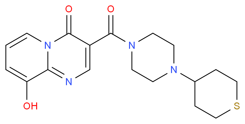 9-hydroxy-3-{[4-(tetrahydro-2H-thiopyran-4-yl)piperazin-1-yl]carbonyl}-4H-pyrido[1,2-a]pyrimidin-4-one_Molecular_structure_CAS_)