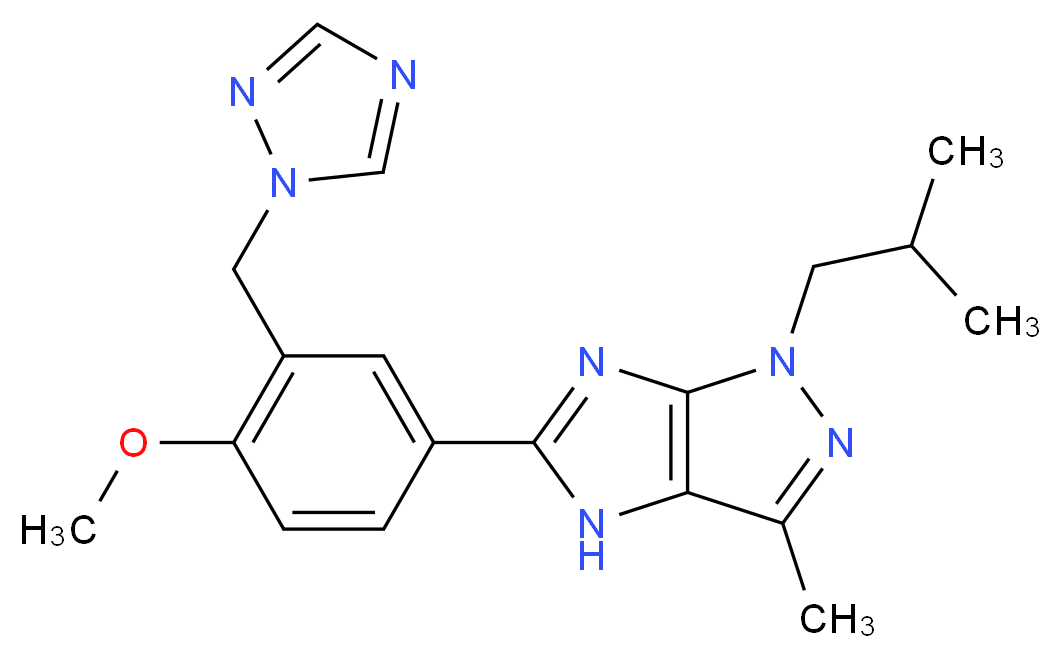 1-isobutyl-5-[4-methoxy-3-(1H-1,2,4-triazol-1-ylmethyl)phenyl]-3-methyl-1,4-dihydroimidazo[4,5-c]pyrazole_Molecular_structure_CAS_)