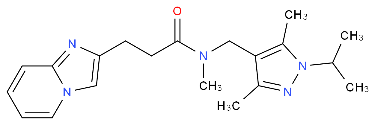 3-imidazo[1,2-a]pyridin-2-yl-N-[(1-isopropyl-3,5-dimethyl-1H-pyrazol-4-yl)methyl]-N-methylpropanamide_Molecular_structure_CAS_)