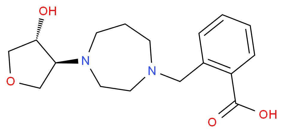 2-({4-[(3S*,4R*)-4-hydroxytetrahydrofuran-3-yl]-1,4-diazepan-1-yl}methyl)benzoic acid_Molecular_structure_CAS_)