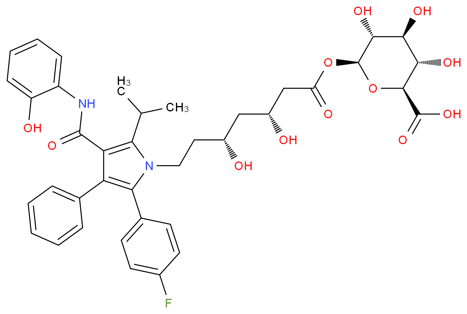 2-Hydroxy Atorvastatin Acyl-β-D-glucuronide 60%, contains up to 35% lactone_Molecular_structure_CAS_)