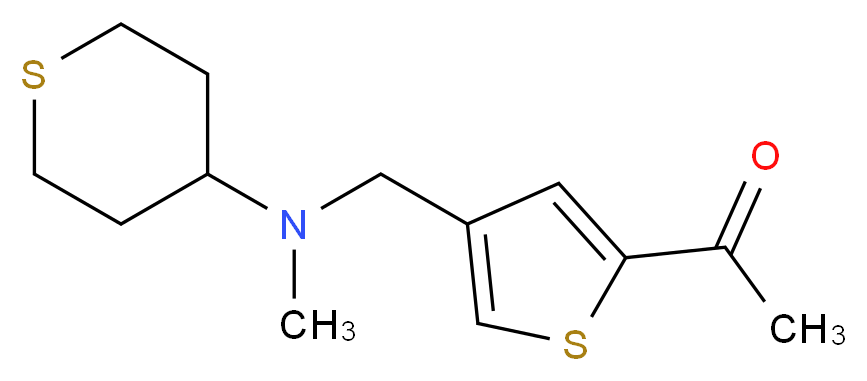 1-(4-{[methyl(tetrahydro-2H-thiopyran-4-yl)amino]methyl}-2-thienyl)ethanone_Molecular_structure_CAS_)