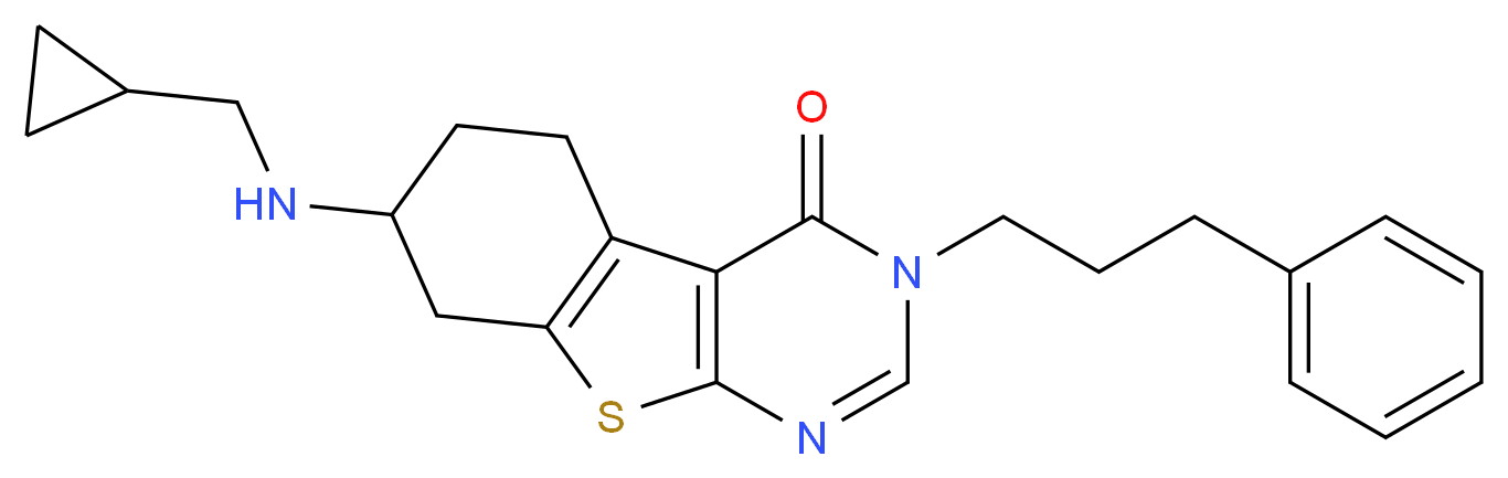 7-[(cyclopropylmethyl)amino]-3-(3-phenylpropyl)-5,6,7,8-tetrahydro[1]benzothieno[2,3-d]pyrimidin-4(3H)-one_Molecular_structure_CAS_)