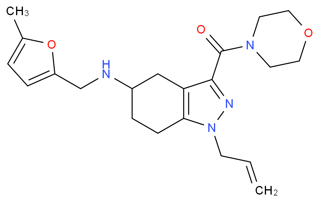 1-allyl-N-[(5-methyl-2-furyl)methyl]-3-(4-morpholinylcarbonyl)-4,5,6,7-tetrahydro-1H-indazol-5-amine_Molecular_structure_CAS_)