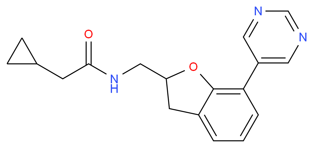 2-cyclopropyl-N-{[7-(5-pyrimidinyl)-2,3-dihydro-1-benzofuran-2-yl]methyl}acetamide_Molecular_structure_CAS_)