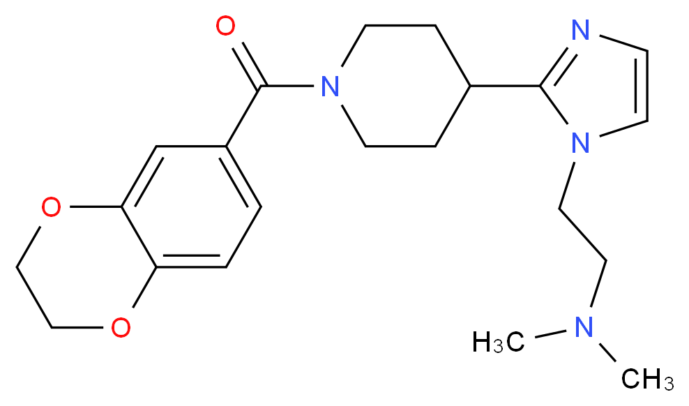 (2-{2-[1-(2,3-dihydro-1,4-benzodioxin-6-ylcarbonyl)piperidin-4-yl]-1H-imidazol-1-yl}ethyl)dimethylamine_Molecular_structure_CAS_)