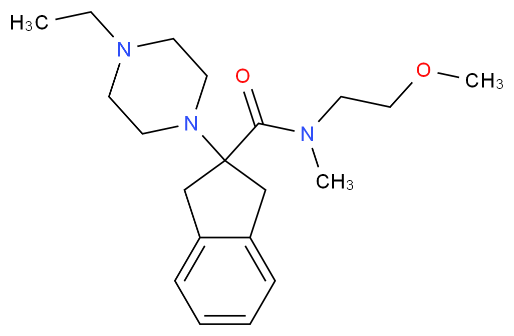 2-(4-ethyl-1-piperazinyl)-N-(2-methoxyethyl)-N-methyl-2-indanecarboxamide_Molecular_structure_CAS_)