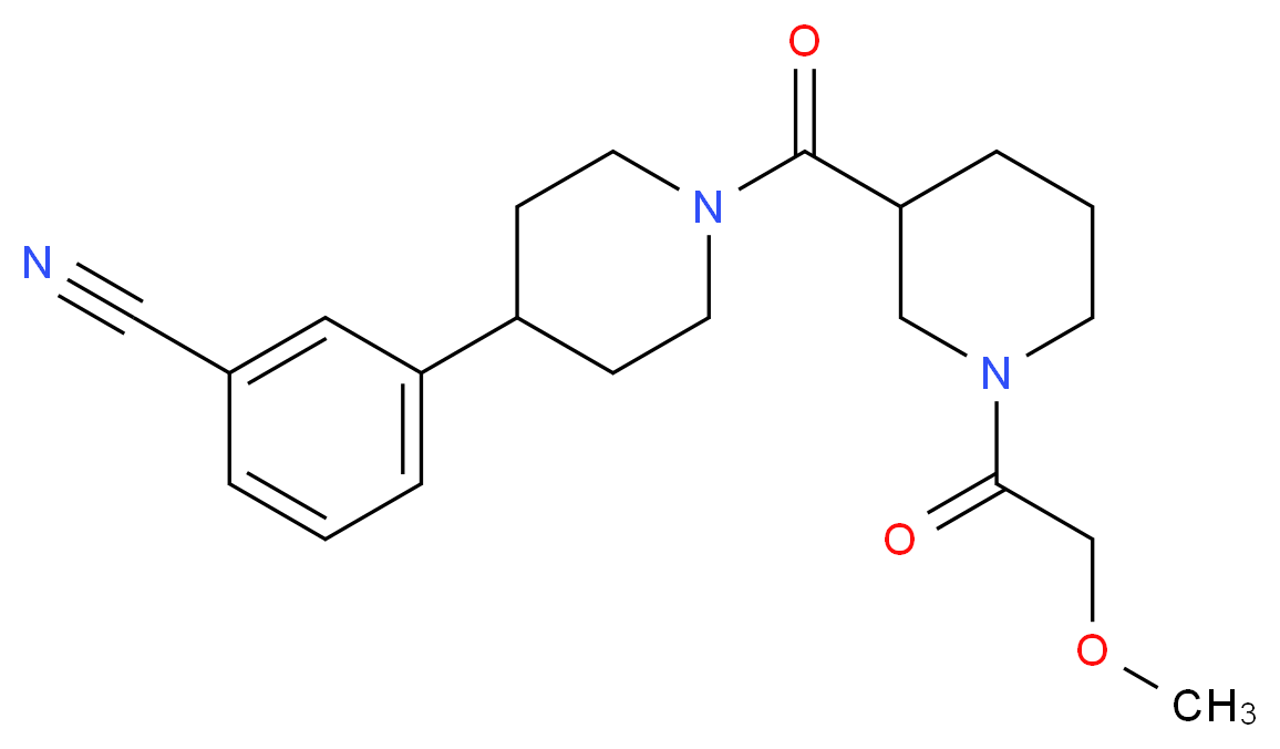 3-(1-{[1-(methoxyacetyl)-3-piperidinyl]carbonyl}-4-piperidinyl)benzonitrile_Molecular_structure_CAS_)