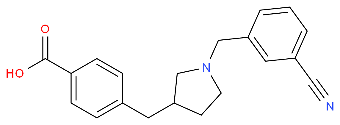 4-{[1-(3-cyanobenzyl)pyrrolidin-3-yl]methyl}benzoic acid_Molecular_structure_CAS_)