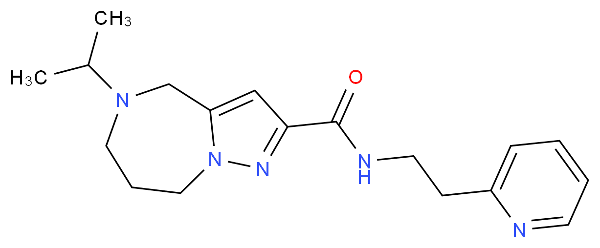 5-isopropyl-N-(2-pyridin-2-ylethyl)-5,6,7,8-tetrahydro-4H-pyrazolo[1,5-a][1,4]diazepine-2-carboxamide_Molecular_structure_CAS_)