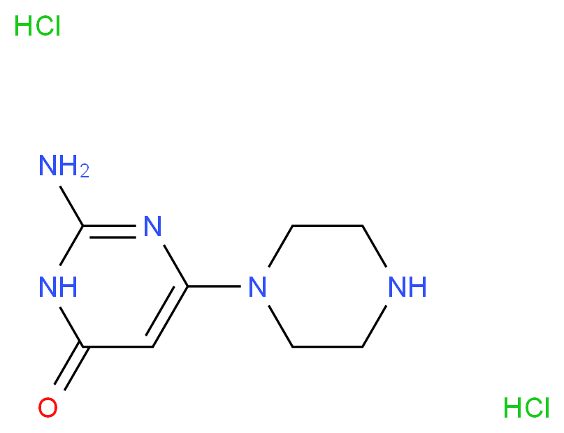 2-Amino-6-piperazin-1-ylpyrimidin-4(3H)-one dihydrochloride_Molecular_structure_CAS_1158775-43-9)