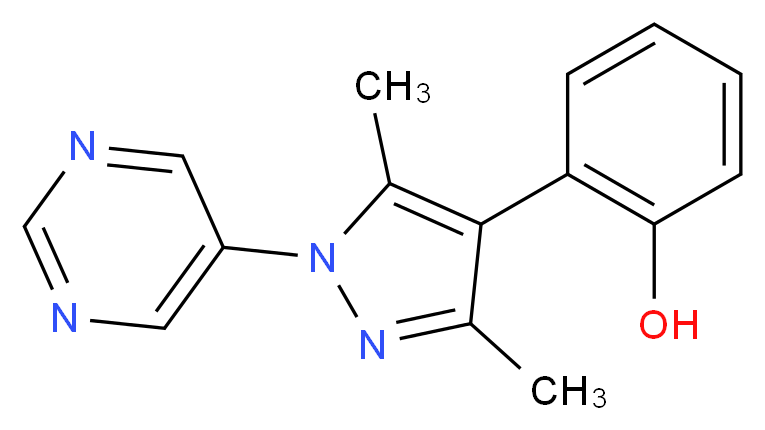 2-(3,5-dimethyl-1-pyrimidin-5-yl-1H-pyrazol-4-yl)phenol_Molecular_structure_CAS_)