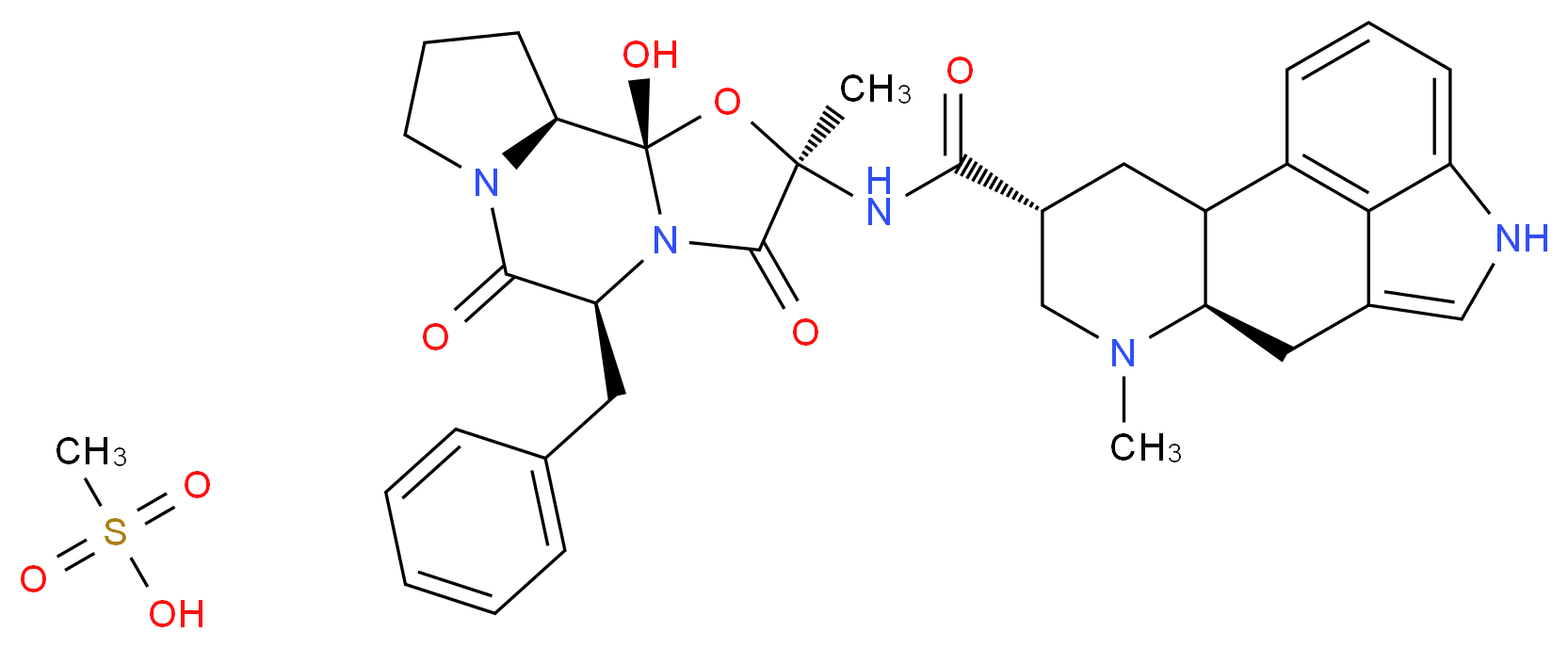 Dihydroergotamine methanesulfonate salt_Molecular_structure_CAS_6190-39-2)