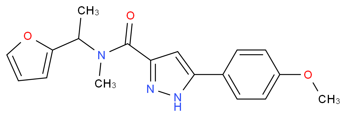 N-[1-(2-furyl)ethyl]-5-(4-methoxyphenyl)-N-methyl-1H-pyrazole-3-carboxamide_Molecular_structure_CAS_)