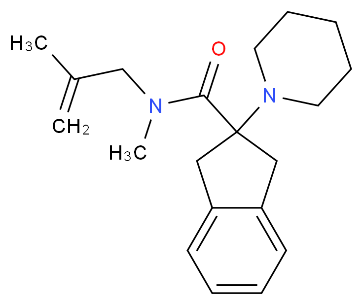 N-methyl-N-(2-methyl-2-propen-1-yl)-2-(1-piperidinyl)-2-indanecarboxamide_Molecular_structure_CAS_)