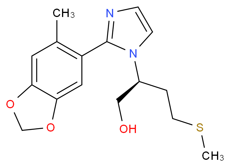 (2S)-2-[2-(6-methyl-1,3-benzodioxol-5-yl)-1H-imidazol-1-yl]-4-(methylthio)butan-1-ol_Molecular_structure_CAS_)