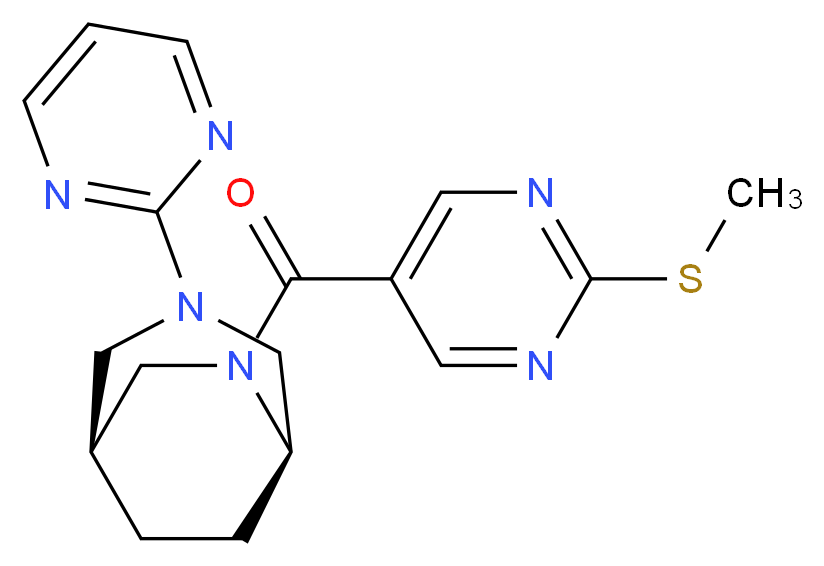 (1S*,5R*)-6-{[2-(methylthio)-5-pyrimidinyl]carbonyl}-3-(2-pyrimidinyl)-3,6-diazabicyclo[3.2.2]nonane_Molecular_structure_CAS_)