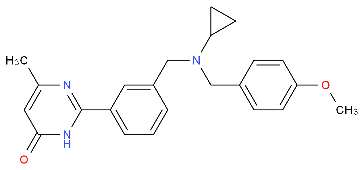 2-(3-{[cyclopropyl(4-methoxybenzyl)amino]methyl}phenyl)-6-methylpyrimidin-4(3H)-one_Molecular_structure_CAS_)