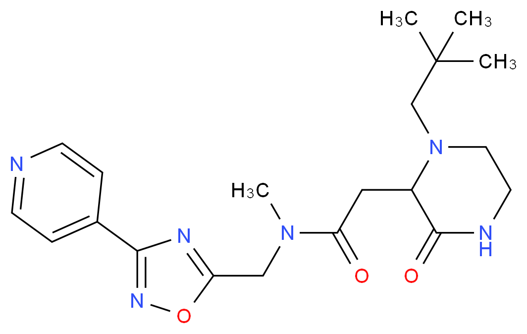 2-[1-(2,2-dimethylpropyl)-3-oxo-2-piperazinyl]-N-methyl-N-{[3-(4-pyridinyl)-1,2,4-oxadiazol-5-yl]methyl}acetamide_Molecular_structure_CAS_)