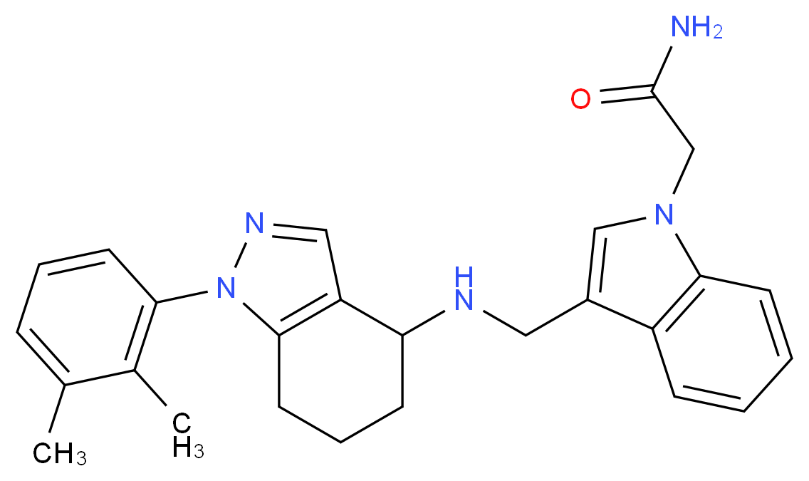 2-[3-({[1-(2,3-dimethylphenyl)-4,5,6,7-tetrahydro-1H-indazol-4-yl]amino}methyl)-1H-indol-1-yl]acetamide_Molecular_structure_CAS_)