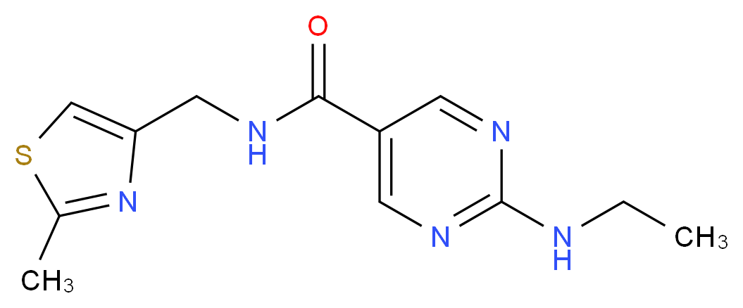 2-(ethylamino)-N-[(2-methyl-1,3-thiazol-4-yl)methyl]pyrimidine-5-carboxamide_Molecular_structure_CAS_)