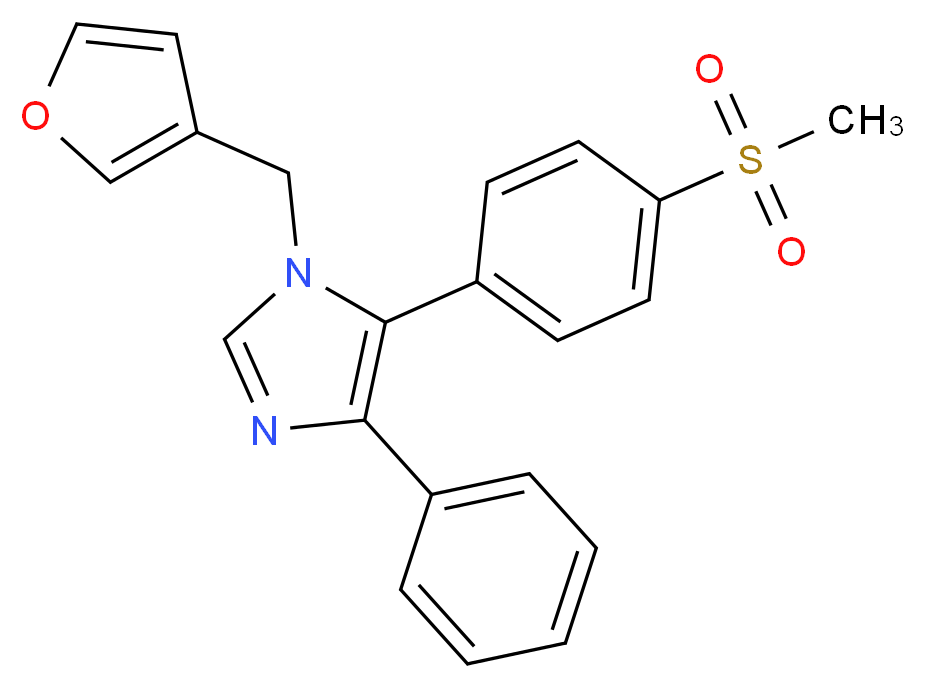 1-(3-furylmethyl)-5-[4-(methylsulfonyl)phenyl]-4-phenyl-1H-imidazole_Molecular_structure_CAS_)