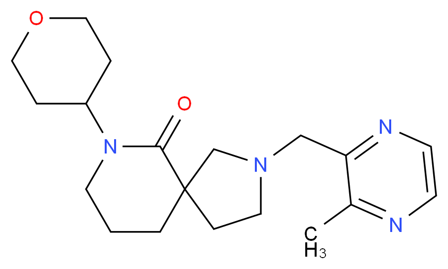 2-[(3-methyl-2-pyrazinyl)methyl]-7-(tetrahydro-2H-pyran-4-yl)-2,7-diazaspiro[4.5]decan-6-one_Molecular_structure_CAS_)
