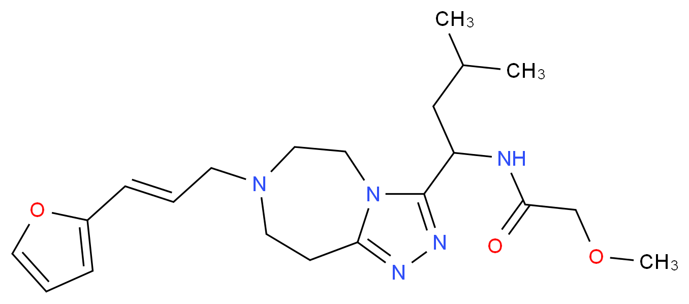 N-(1-{7-[(2E)-3-(2-furyl)-2-propen-1-yl]-6,7,8,9-tetrahydro-5H-[1,2,4]triazolo[4,3-d][1,4]diazepin-3-yl}-3-methylbutyl)-2-methoxyacetamide_Molecular_structure_CAS_)