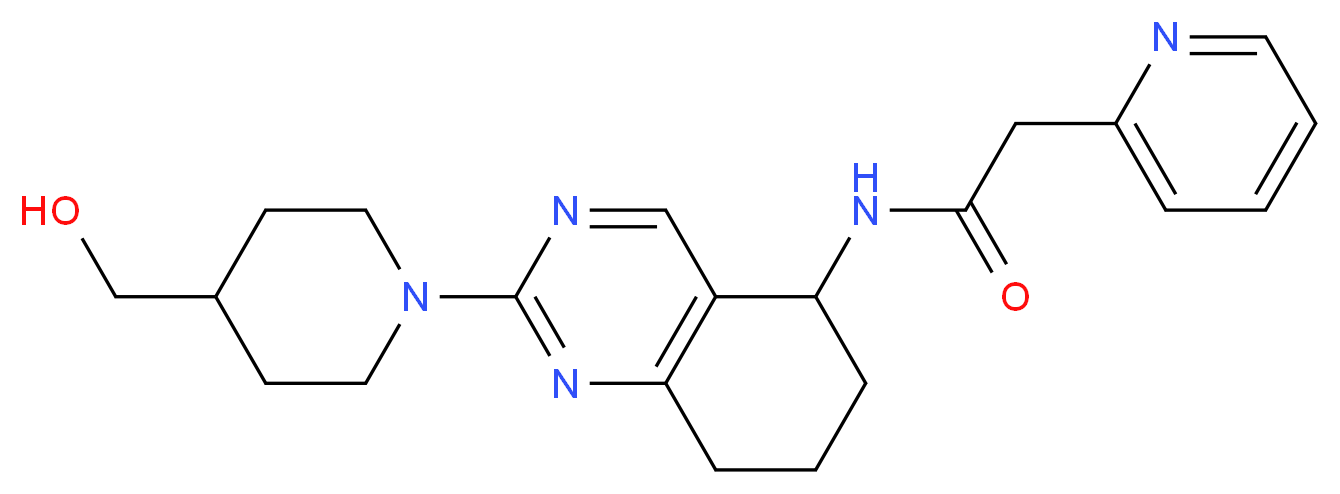 N-{2-[4-(hydroxymethyl)-1-piperidinyl]-5,6,7,8-tetrahydro-5-quinazolinyl}-2-(2-pyridinyl)acetamide_Molecular_structure_CAS_)