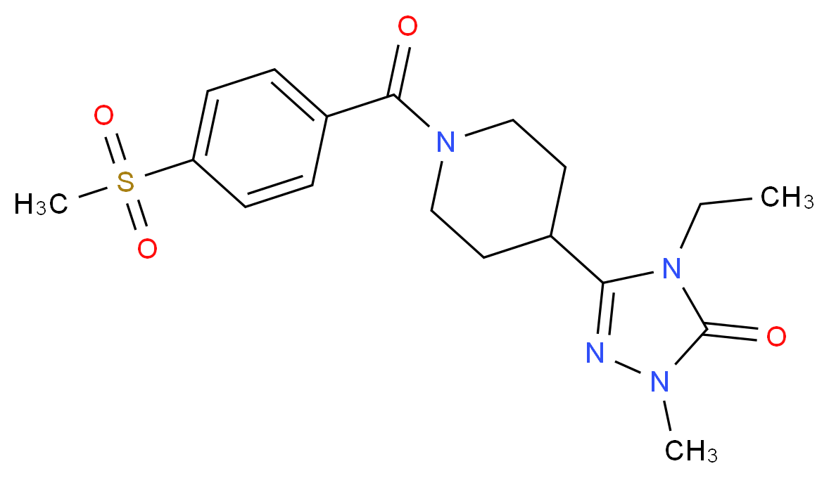 4-ethyl-2-methyl-5-{1-[4-(methylsulfonyl)benzoyl]piperidin-4-yl}-2,4-dihydro-3H-1,2,4-triazol-3-one_Molecular_structure_CAS_)