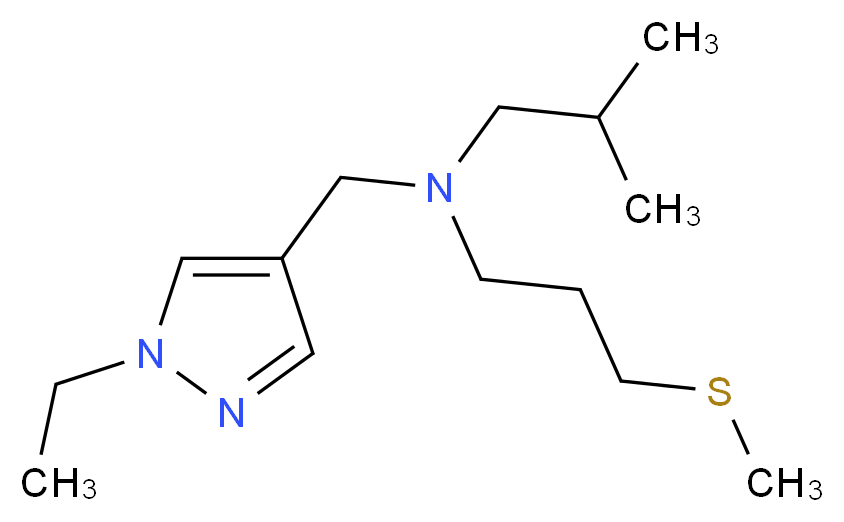 N-[(1-ethyl-1H-pyrazol-4-yl)methyl]-2-methyl-N-[3-(methylthio)propyl]propan-1-amine_Molecular_structure_CAS_)
