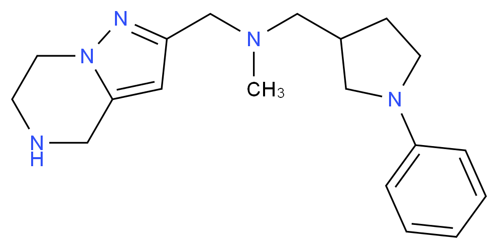 N-methyl-1-(1-phenyl-3-pyrrolidinyl)-N-(4,5,6,7-tetrahydropyrazolo[1,5-a]pyrazin-2-ylmethyl)methanamine_Molecular_structure_CAS_)