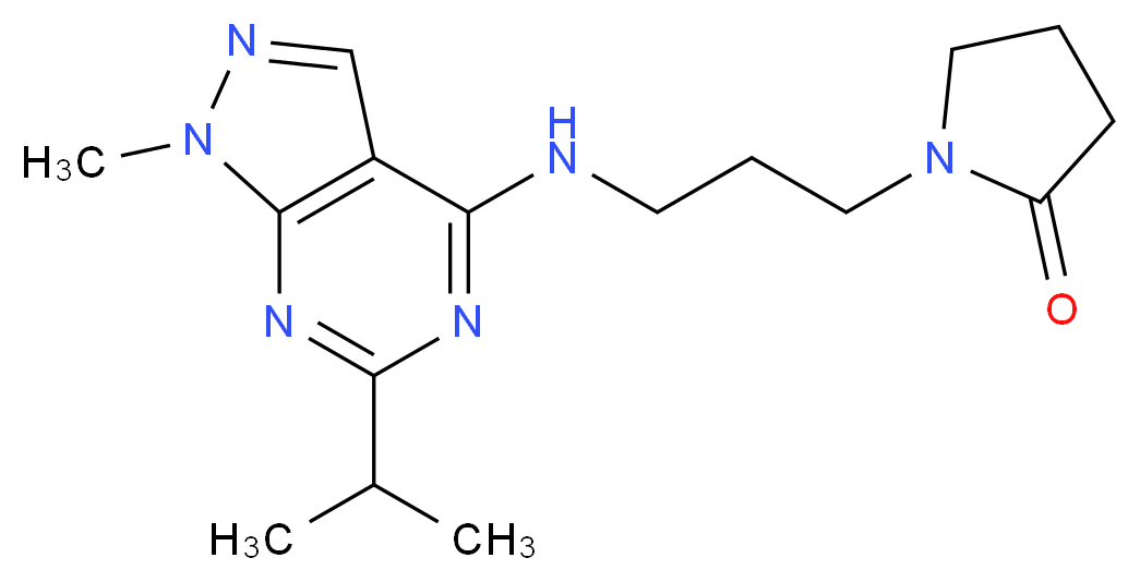 1-{3-[(6-isopropyl-1-methyl-1H-pyrazolo[3,4-d]pyrimidin-4-yl)amino]propyl}-2-pyrrolidinone_Molecular_structure_CAS_)