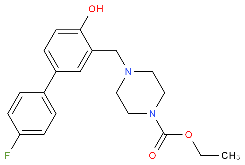 ethyl 4-[(4'-fluoro-4-hydroxy-3-biphenylyl)methyl]-1-piperazinecarboxylate_Molecular_structure_CAS_)